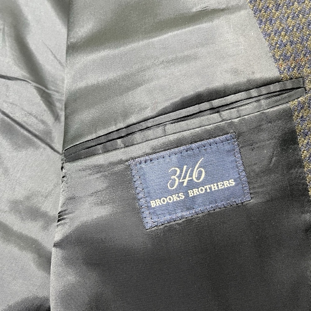 Brooks Brothers 346 Houndstooth Windowpane Plaid Blazer Multicolor Men Size 44L - Picture 8 of 16